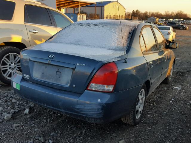 KMHDN45D02U271265 - 2002 HYUNDAI ELANTRA GL BLUE photo 4