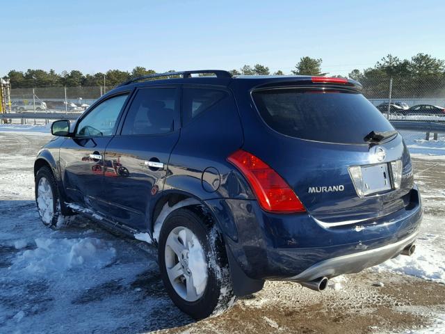 JN8AZ08W33W214070 - 2003 NISSAN MURANO SL BLUE photo 3