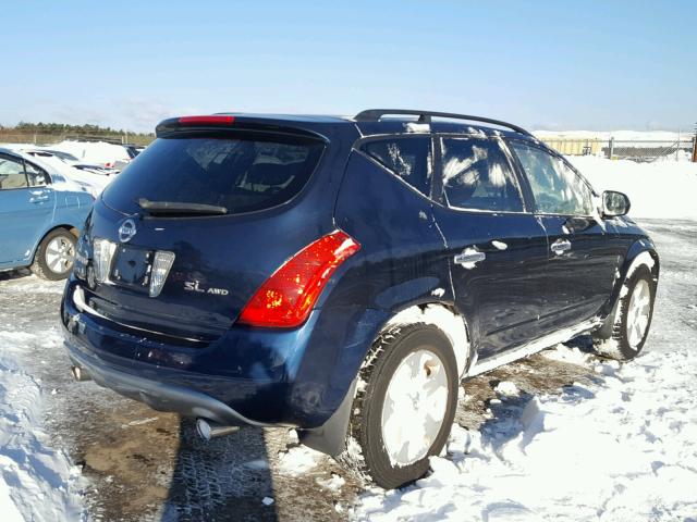 JN8AZ08W33W214070 - 2003 NISSAN MURANO SL BLUE photo 4