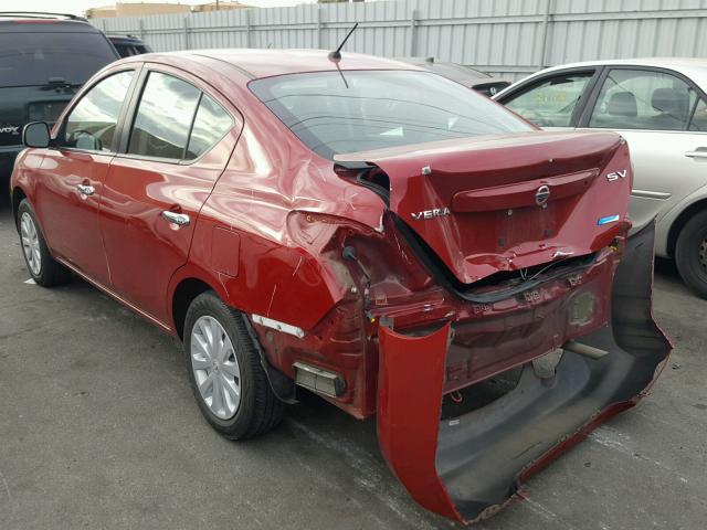 3N1CN7APXCL924216 - 2012 NISSAN VERSA S RED photo 3