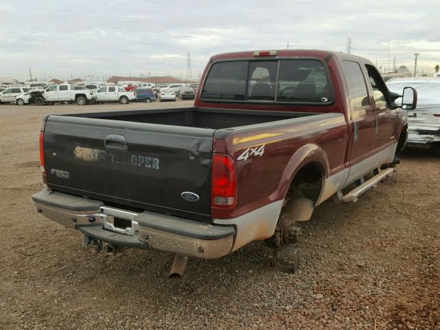 1FTNW21P44EA08204 - 2004 FORD F250 SUPER RED photo 4