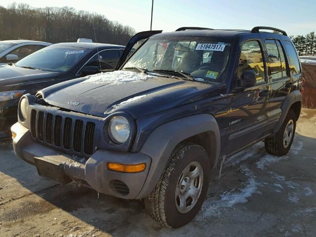 1J4GL48K04W109834 - 2004 JEEP LIBERTY SP BLUE photo 2