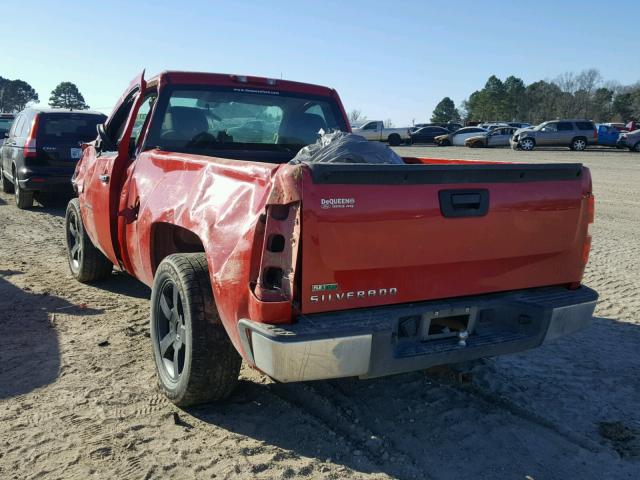 1GCEC14X17Z637088 - 2007 CHEVROLET SILVERADO RED photo 3