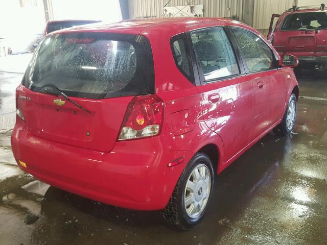 KL1TD62665B319752 - 2005 CHEVROLET AVEO BASE RED photo 4