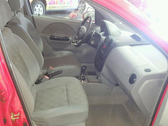 KL1TD62665B319752 - 2005 CHEVROLET AVEO BASE წითელი ფოტო 5