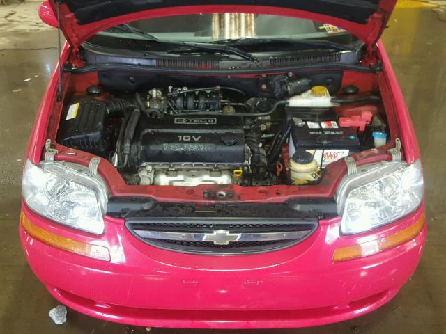 KL1TD62665B319752 - 2005 CHEVROLET AVEO BASE RED photo 7