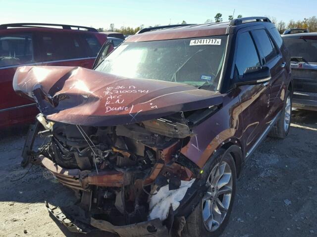 1FM5K7D8XFGB66482 - 2015 FORD EXPLORER X MAROON photo 2