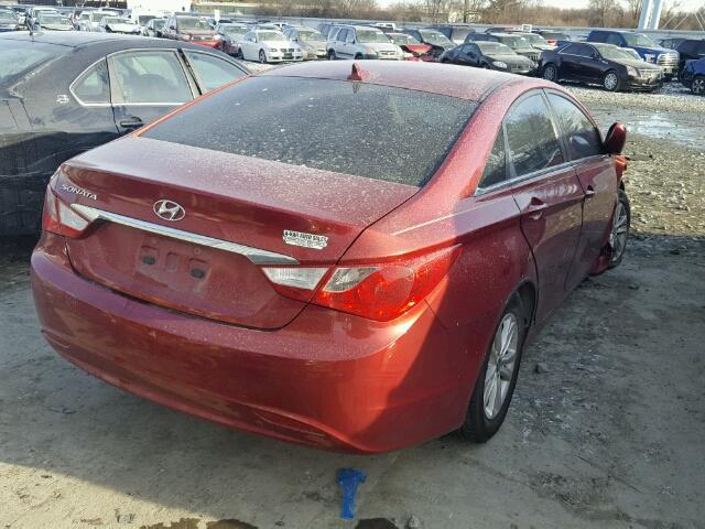 5NPEB4AC7BH236151 - 2011 HYUNDAI SONATA GLS MAROON photo 4