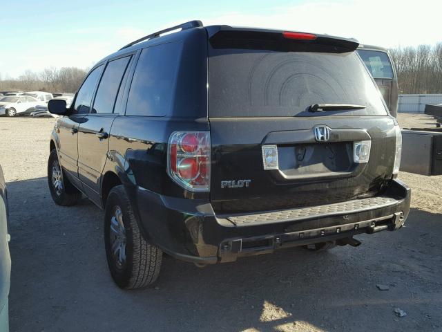 5FNYF282X8B017906 - 2008 HONDA PILOT VP BLACK photo 3