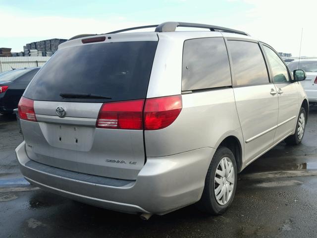 5TDZA23C04S019737 - 2004 TOYOTA SIENNA CE SILVER photo 4