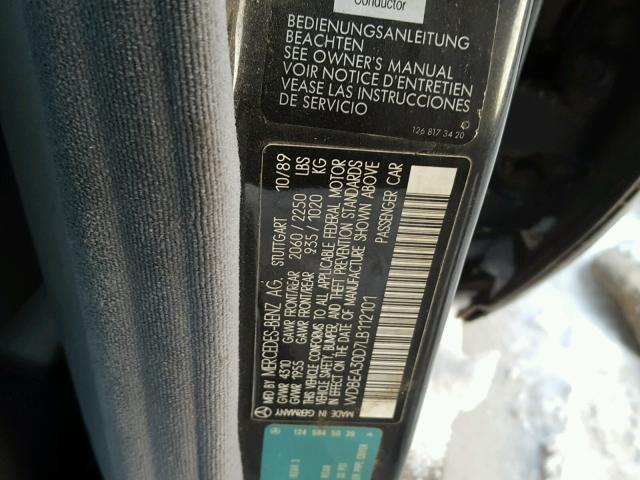 WDBEA30D7LB112101 - 1990 MERCEDES-BENZ 300 E GRAY photo 10