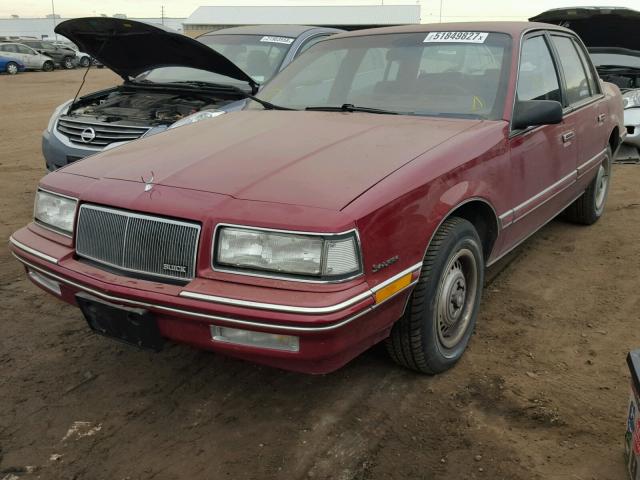 1G4NV54U7MM256874 - 1991 BUICK SKYLARK BURGUNDY photo 2