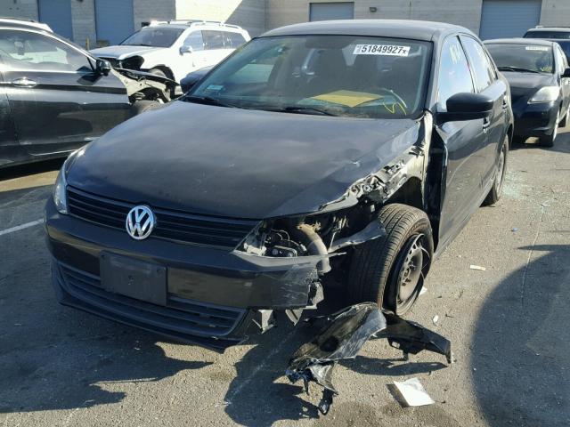 3VW2K7AJ7BM094345 - 2011 VOLKSWAGEN JETTA BASE BLACK photo 2