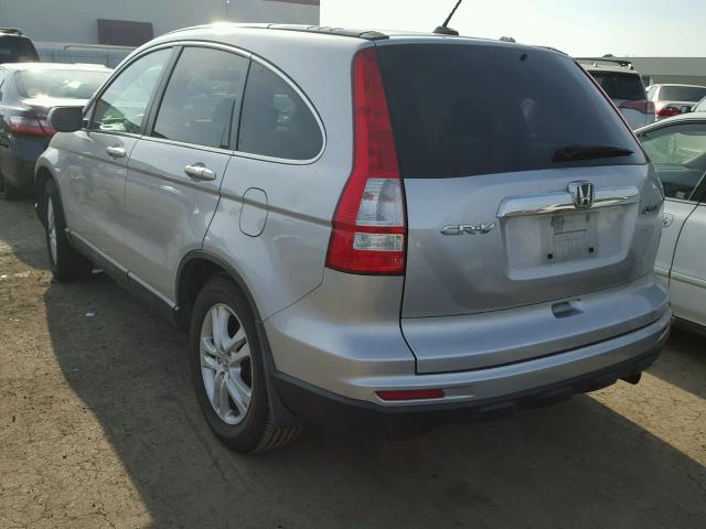 5J6RE4H72AL025011 - 2010 HONDA CR-V EXL SILVER photo 3