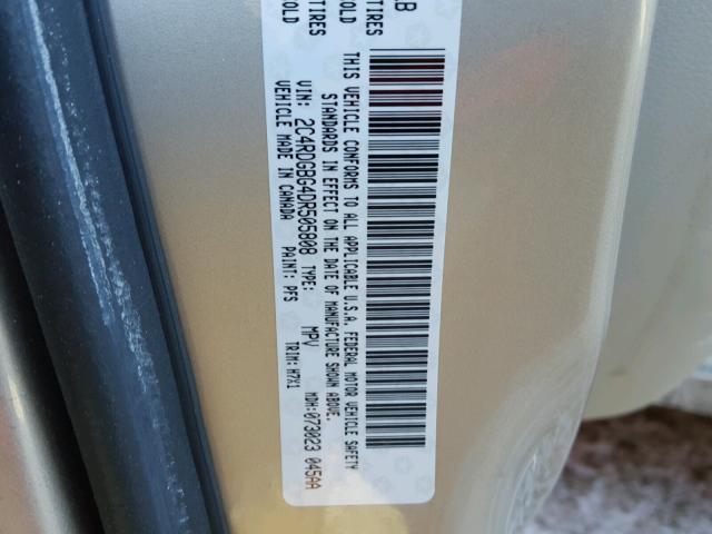 2C4RDGBG4DR505808 - 2013 DODGE GRAND CARA TAN photo 10