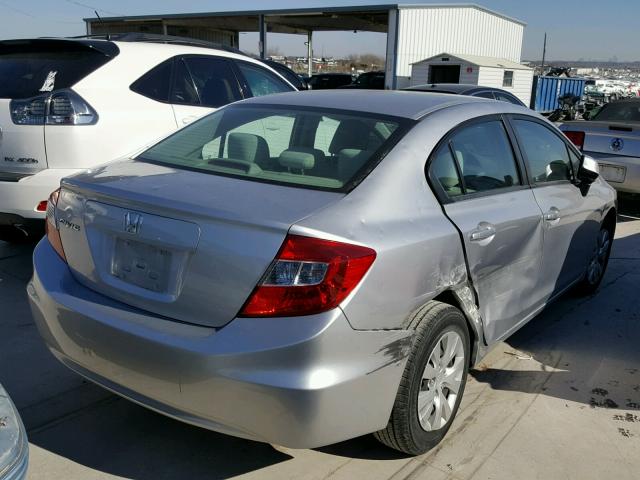 19XFB2F59CE388134 - 2012 HONDA CIVIC LX SILVER photo 4