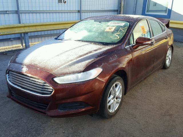 3FA6P0H77GR105528 - 2016 FORD FUSION SE MAROON photo 2