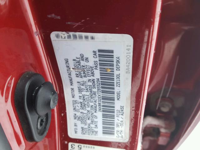 1NXBR32EX7Z855294 - 2007 TOYOTA COROLLA CE RED photo 10