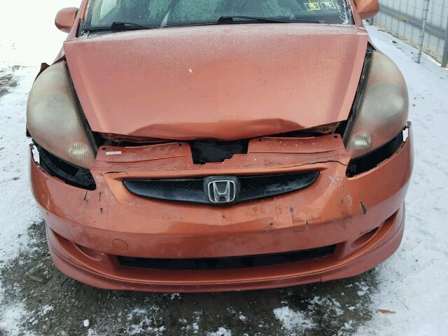 JHMGD38628S025557 - 2008 HONDA FIT SPORT ORANGE photo 9