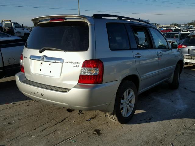 JTEDW21A660007297 - 2006 TOYOTA HIGHLANDER SILVER photo 4