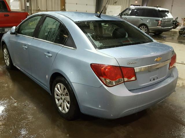 1G1PF5S92B7178596 - 2011 CHEVROLET CRUZE LT BLUE photo 3