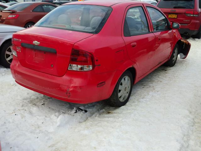 KL1TJ52674B220794 - 2004 CHEVROLET AVEO LS RED photo 4