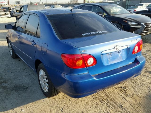 1NXBR32E53Z040222 - 2003 TOYOTA COROLLA CE BLUE photo 3