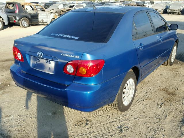 1NXBR32E53Z040222 - 2003 TOYOTA COROLLA CE BLUE photo 4