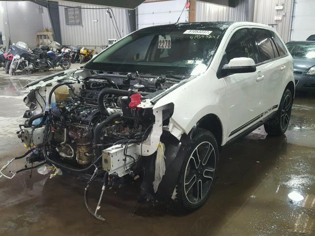 2FMDK4JC5DBA39484 - 2013 FORD EDGE SEL WHITE photo 2