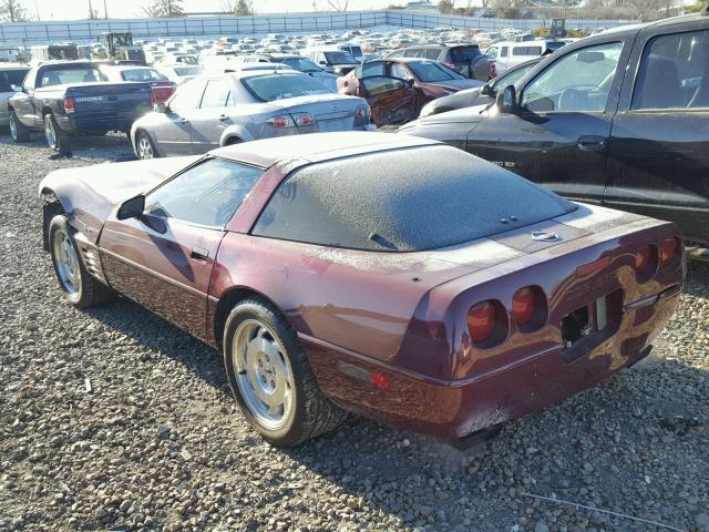 1G1YY23P5P5109950 - 1993 CHEVROLET CORVETTE BURGUNDY photo 3