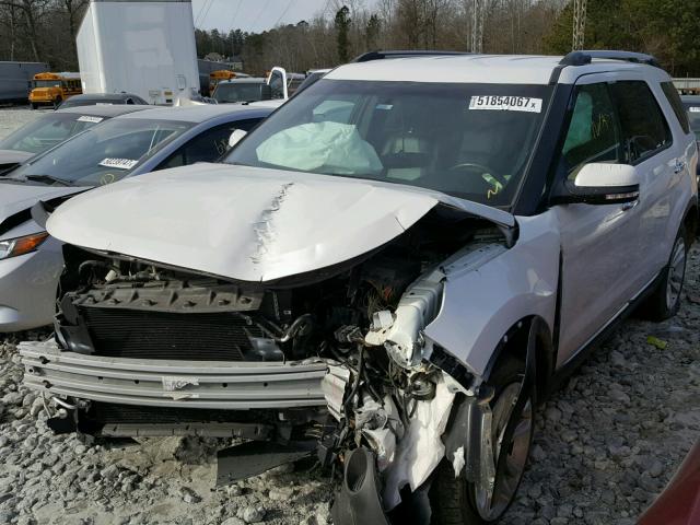 1FM5K7F82EGB64155 - 2014 FORD EXPLORER L WHITE photo 2