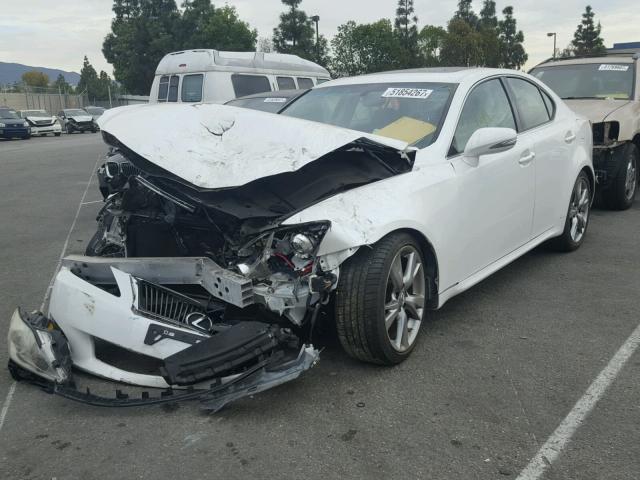 JTHBF5C21A2100260 - 2010 LEXUS IS 250 WHITE photo 2