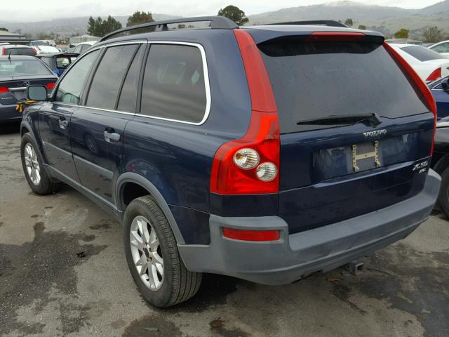 YV1CZ59H241054211 - 2004 VOLVO XC90 BLUE photo 3