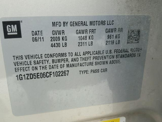 1G1ZD5E06CF102267 - 2012 CHEVROLET MALIBU 2LT GOLD photo 10