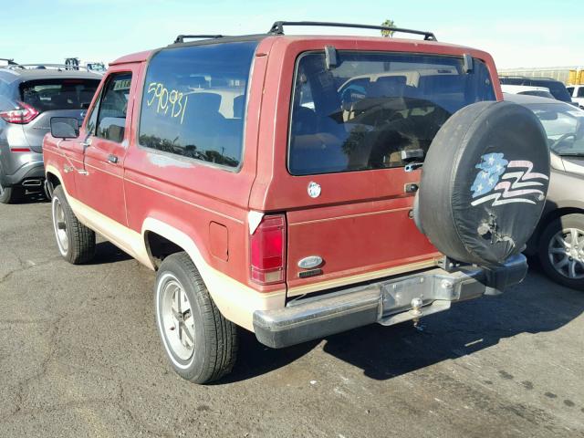 1FMCU12T7HUB04516 - 1987 FORD BRONCO II RED photo 3