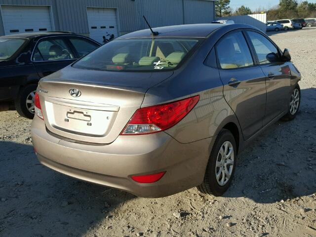 KMHCT4AE7DU421231 - 2013 HYUNDAI ACCENT GLS GRAY photo 4