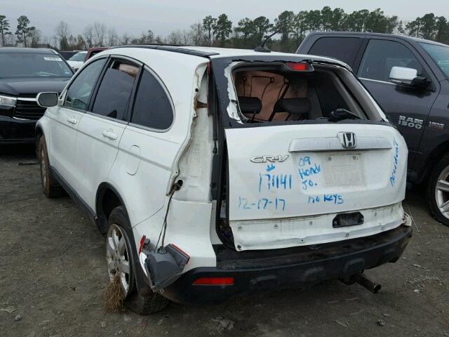 JHLRE38789C012682 - 2009 HONDA CR-V EXL WHITE photo 3