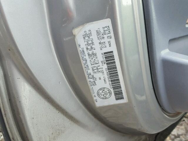 4T3ZF19C92U464153 - 2002 TOYOTA SIENNA CE SILVER photo 10