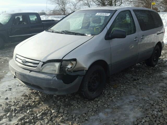 4T3ZF19C92U464153 - 2002 TOYOTA SIENNA CE SILVER photo 2