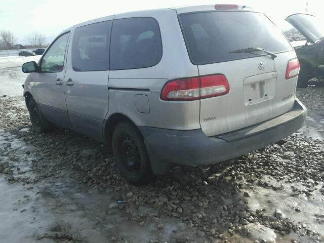 4T3ZF19C92U464153 - 2002 TOYOTA SIENNA CE SILVER photo 3