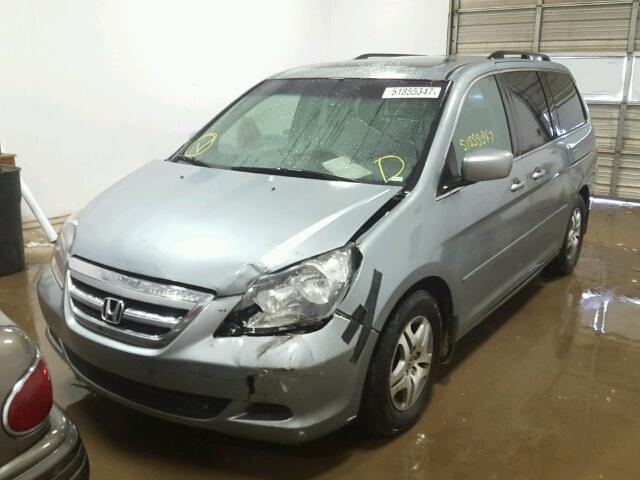 5FNRL38657B014562 - 2007 HONDA ODYSSEY EX TEAL photo 2