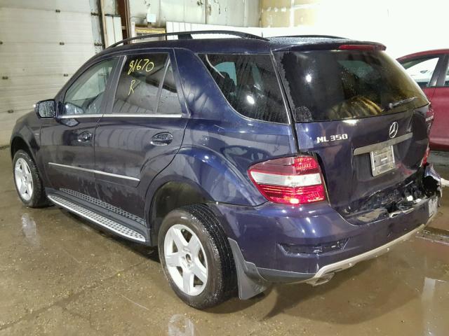 4JGBB2FB1AA617874 - 2010 MERCEDES-BENZ ML 350 BLU BLUE photo 3