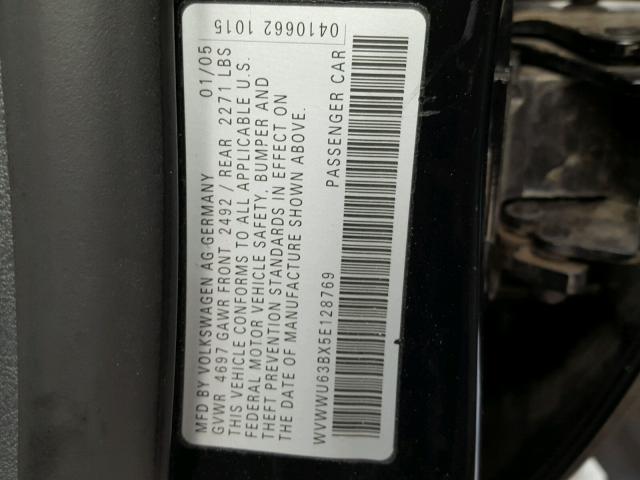 WVWWU63BX5E128769 - 2005 VOLKSWAGEN PASSAT GLX 黑色 照片 10