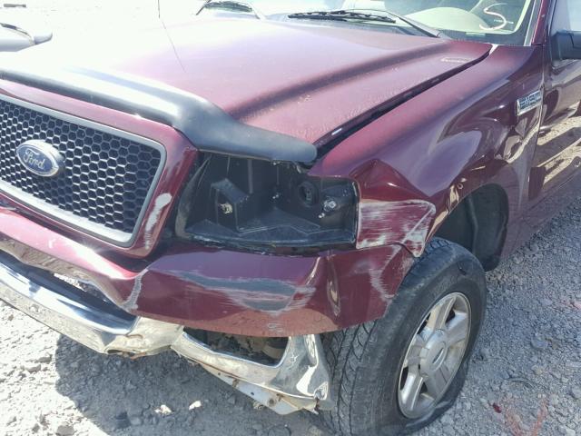 1FTPX14564NA49668 - 2004 FORD F150 MAROON photo 9