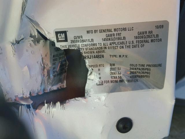 1GKLRNED2AJ144824 - 2010 GMC ACADIA SLT Ağ foto 10
