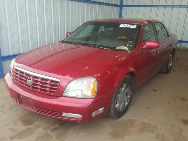 1G6KF54911U240376 - 2001 CADILLAC DEVILLE DT RED photo 2