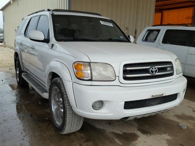 5TDZT38A61S007109 - 2001 TOYOTA SEQUOIA LI WHITE photo 1