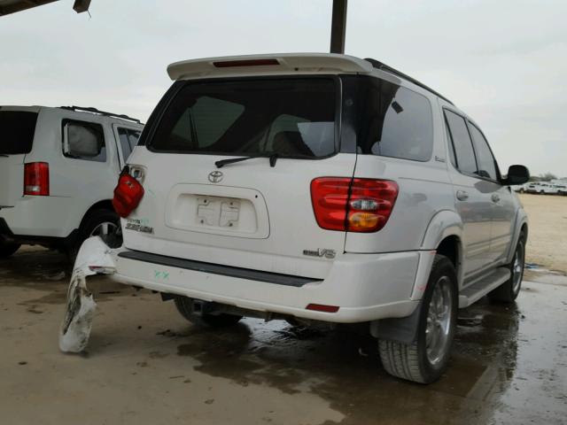 5TDZT38A61S007109 - 2001 TOYOTA SEQUOIA LI WHITE photo 4