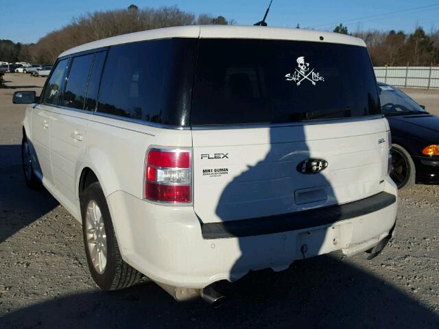 2FMHK6C89DBD11945 - 2013 FORD FLEX SEL WHITE photo 3