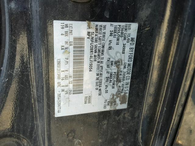 5LMFU28R14LJ15054 - 2004 LINCOLN NAVIGATOR Қара фото 10